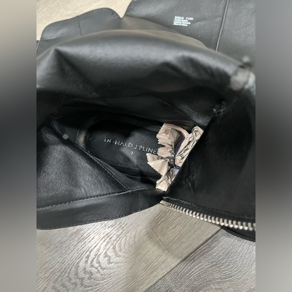 Donald J Pliner 7.5 Tall Textile Zipper OverTheKnee BLK Boots w leather soles - Picture 10 of 16